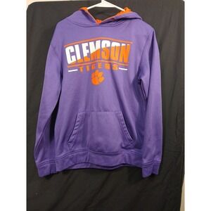Clemson Tigers Hoodie Mens Medium Colosseum NCAA Football Pullover Paw Pullover!